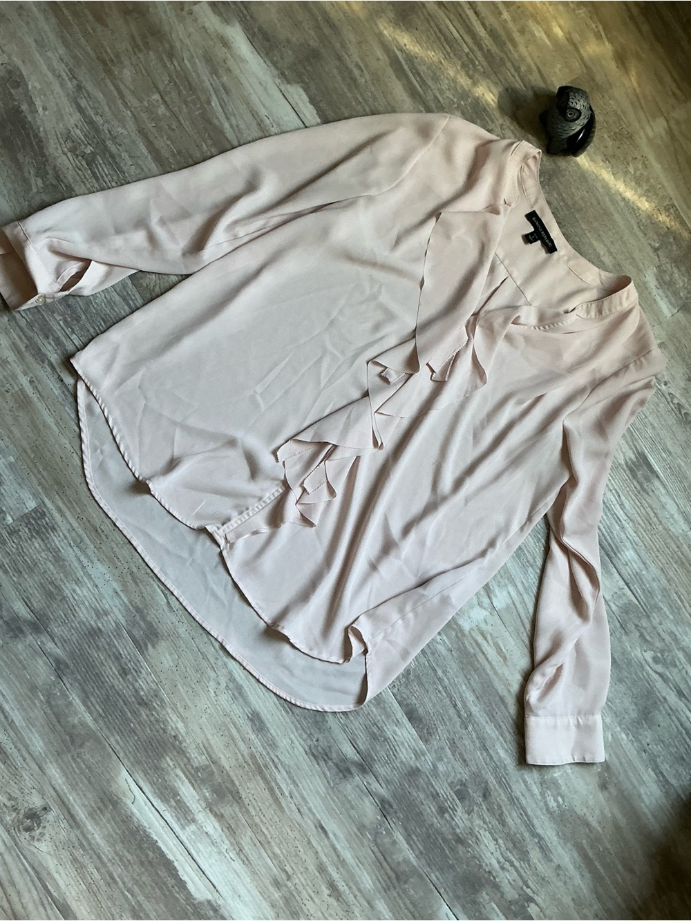 Banana Republic Pale Pink Ruffle Front Blouse